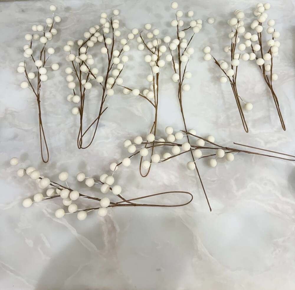Artificial White Berry Picks